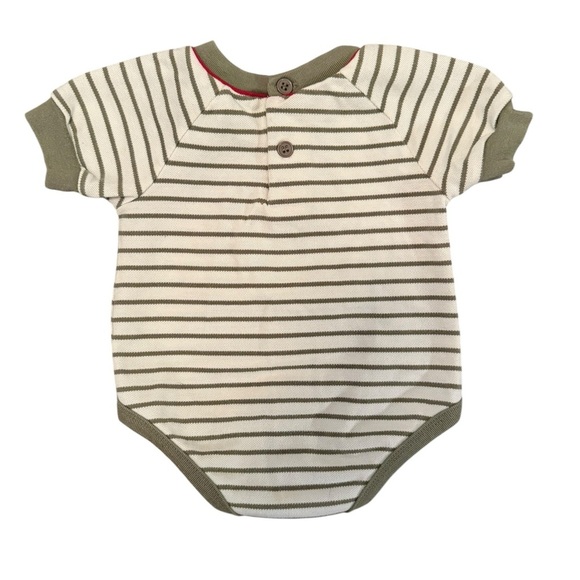 White and Green Bodysuit with Playful dinosaur design - Picture 4 of 4